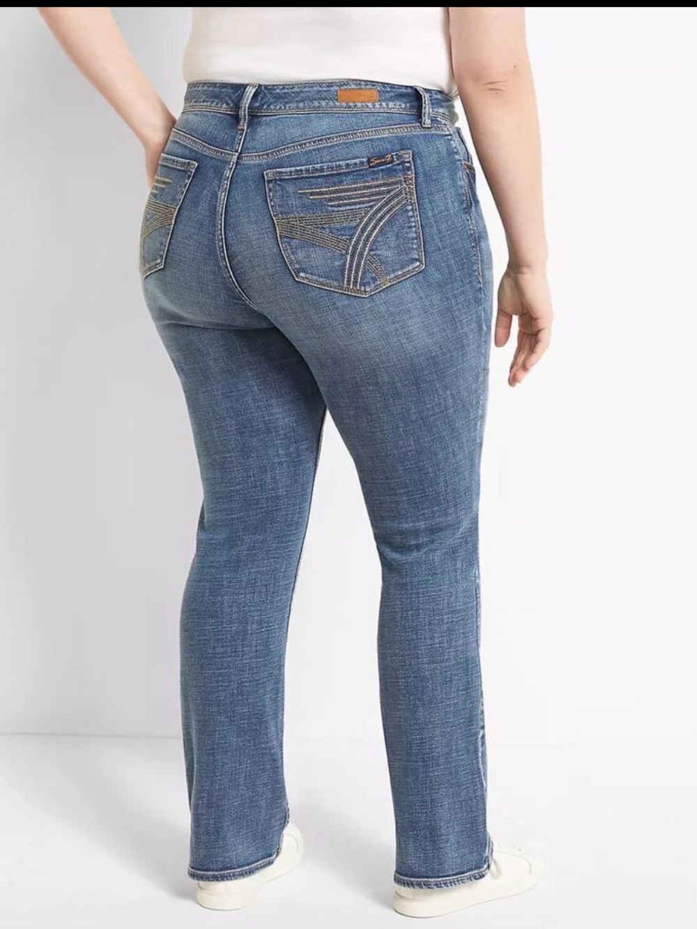 NEW LANE BRYANT X SEVEN7 MEDIUM OTHELLO WASH BOOT BOOTCUT JEANS PLUS SIZE 38/40